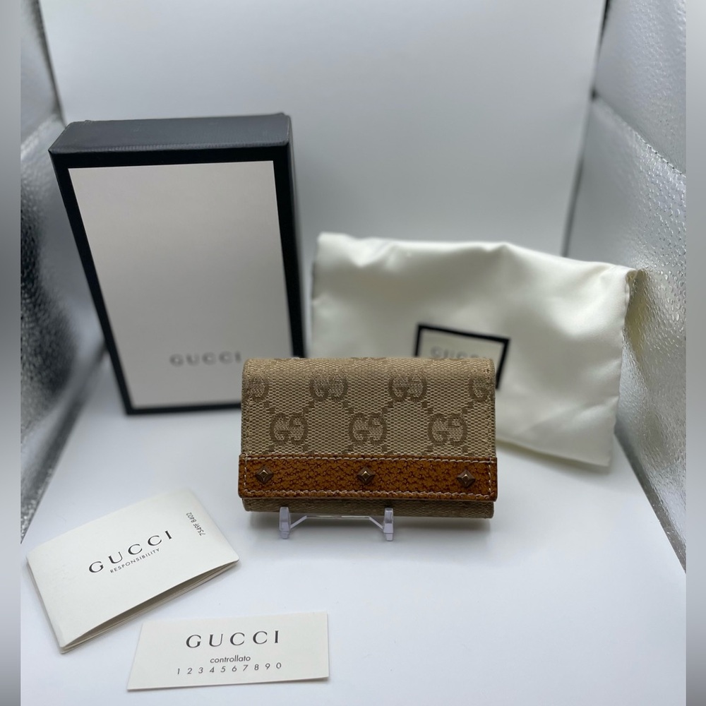 Gucci GG Canvas Keyholder with Studs VERY RARE 100% Authentic